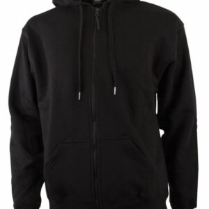 Hættesweatshirt sort med lynlås