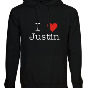 I love Justin Bieber hættetrøje