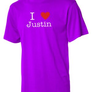 I love Justin t-shirt - lilla