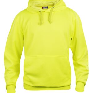 clique hoody neon gul