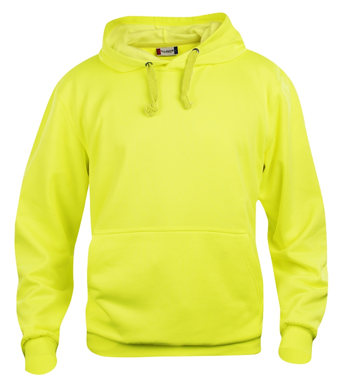 clique hoody neon gul