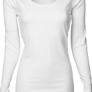 hvid langærmet t-shirt