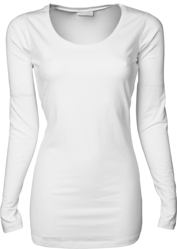 hvid langærmet t-shirt