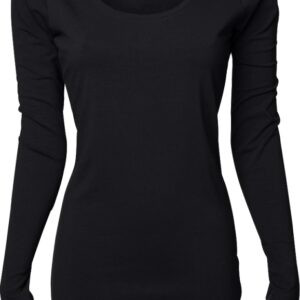 sort langærmet t-shirt