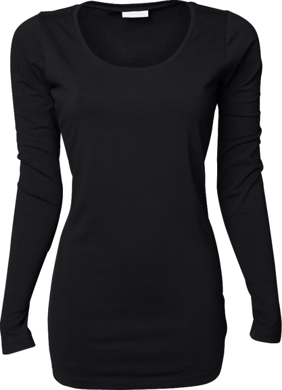 sort langærmet t-shirt