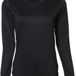 Langærmet t-shirt, sort dame trøje
