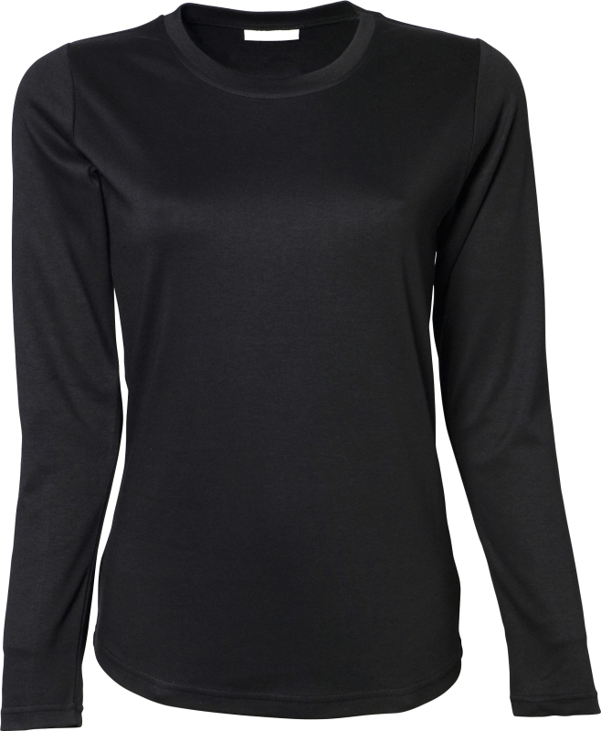 Langærmet t-shirt, sort dame trøje