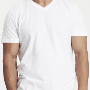 hvid økologisk v-hals t-shirt