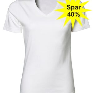 Hvid v-hals t-shirt - Billig