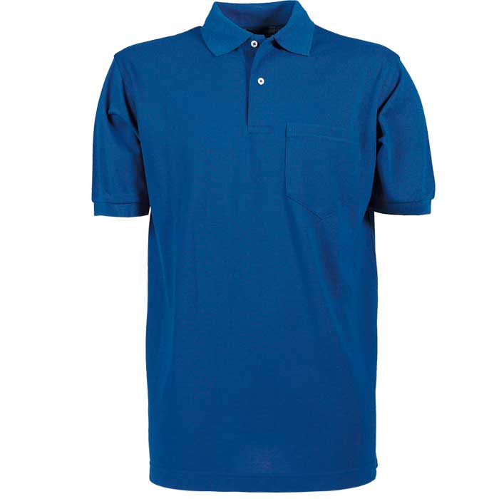 Kongeblå polo med lomme -0