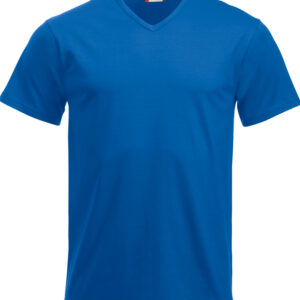 blå v-hals t-shirt