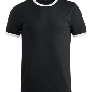 sort t-shirt med hvid kant