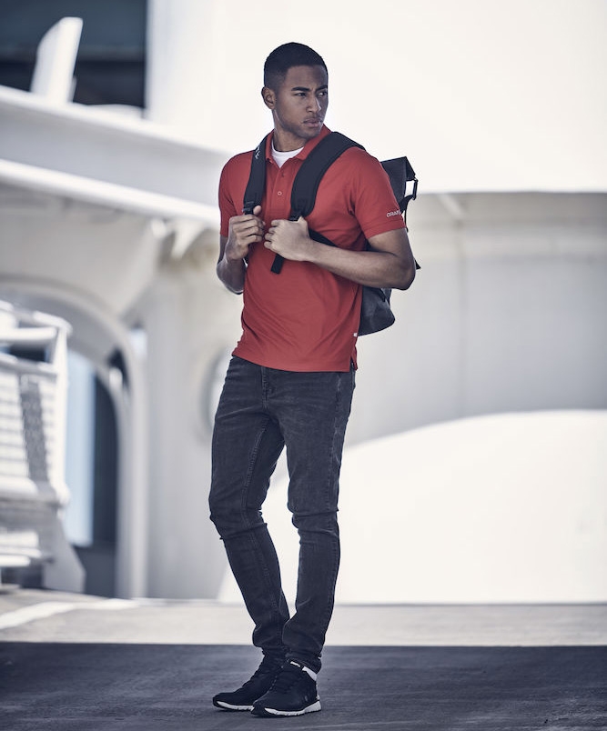 rød craft polo