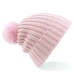 rosa strikhuse med pom pom