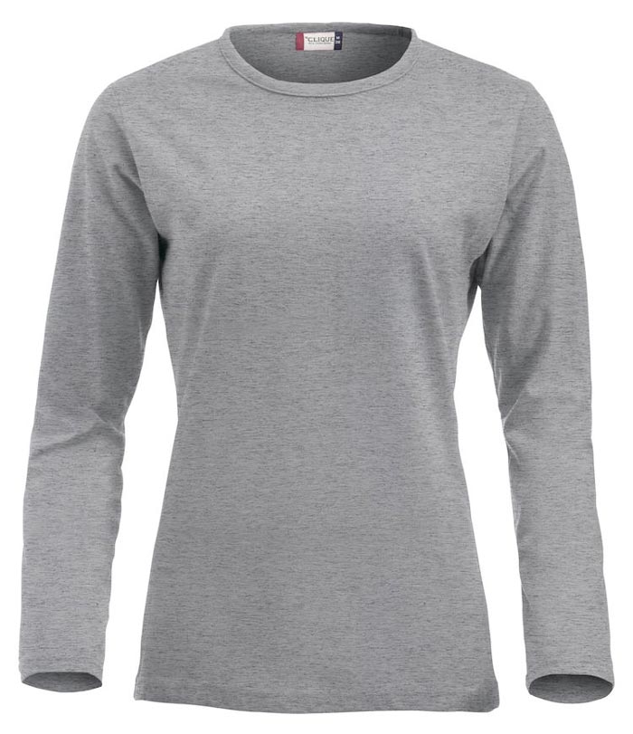 grå langærmet t-shirt til dame