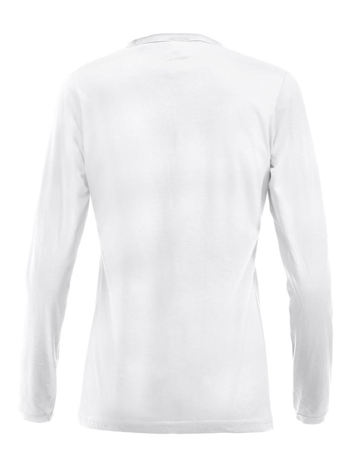 hvid langærmet t-shirt fra ryggen