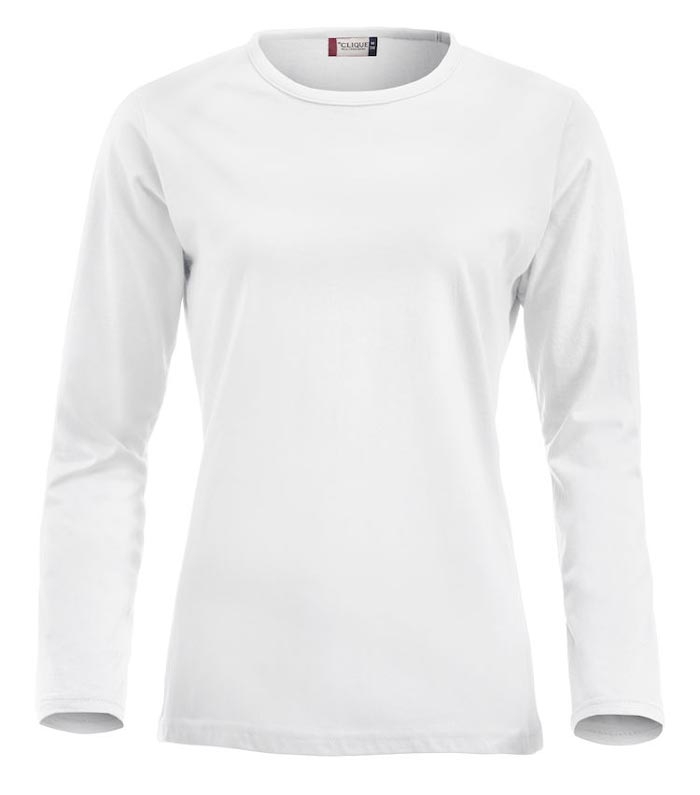 hvid langærmet t-shirt