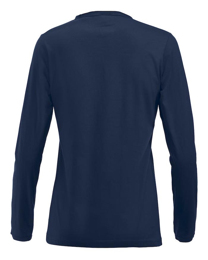 Navy langærmet dame t-shirt ryg