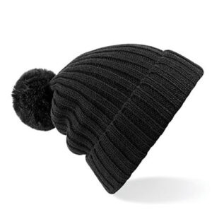 sort strikhue med pom pom