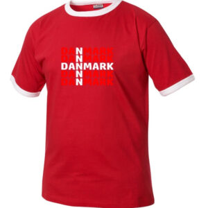 Danmarks t-shirt dannebrog rød