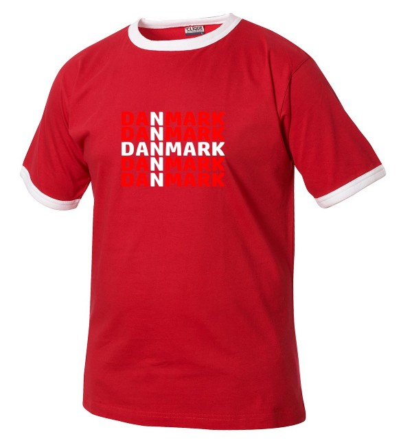 Danmarks t-shirt dannebrog rød
