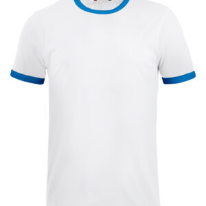 hvid t-shirt med blå kanter