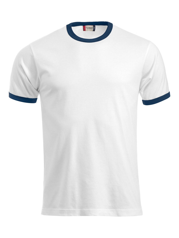 hvid t-shirt med navy kant
