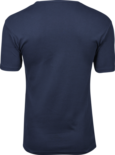 Navy Tee Jays T-Shirt Med Rund Hals - Interlock - Herre. Set fra ryggen