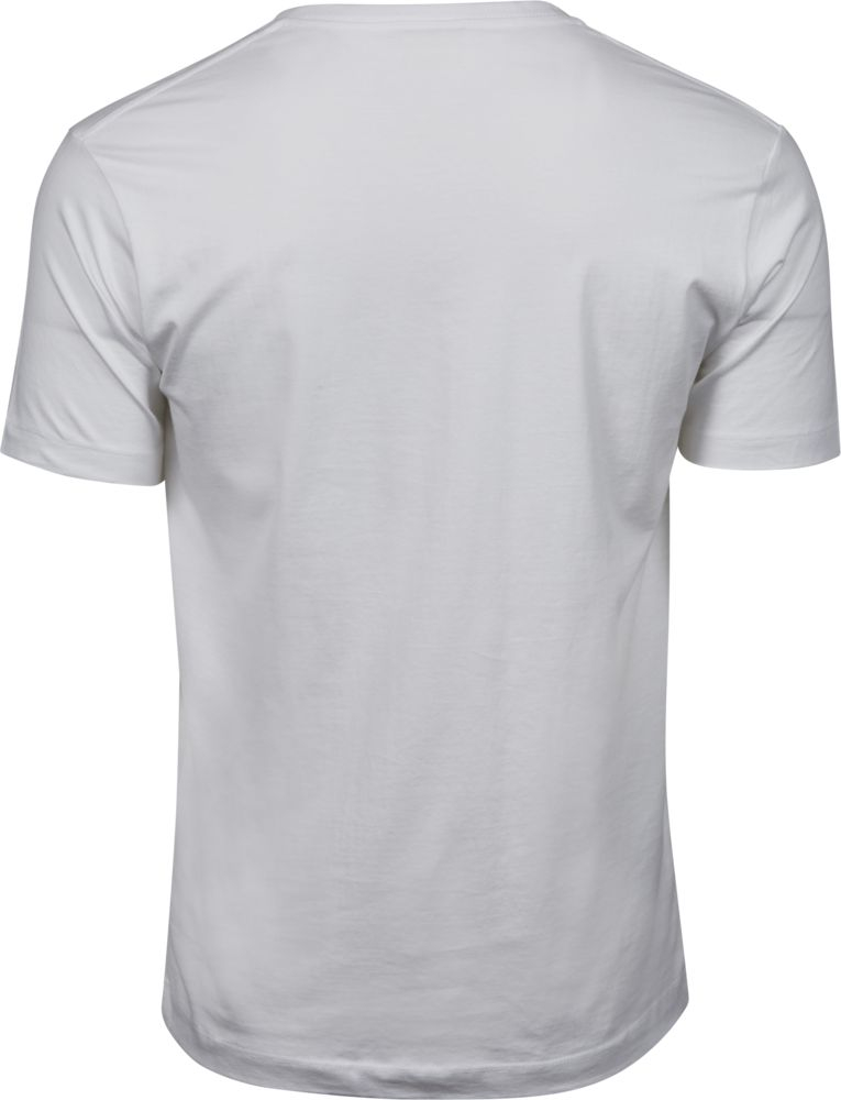 Hvid V-hals t-shirt til mænd set bagfra