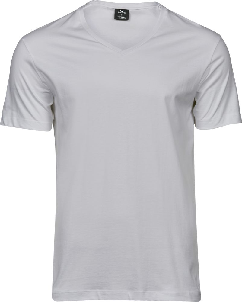 Hvid V-hals t-shirt til mænd