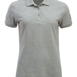 Billig dame polo shirt i gråmeleret