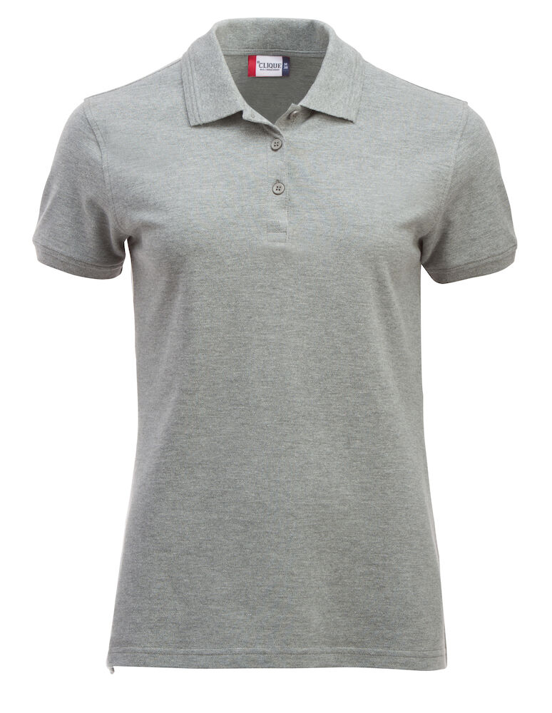 Billig dame polo shirt i gråmeleret