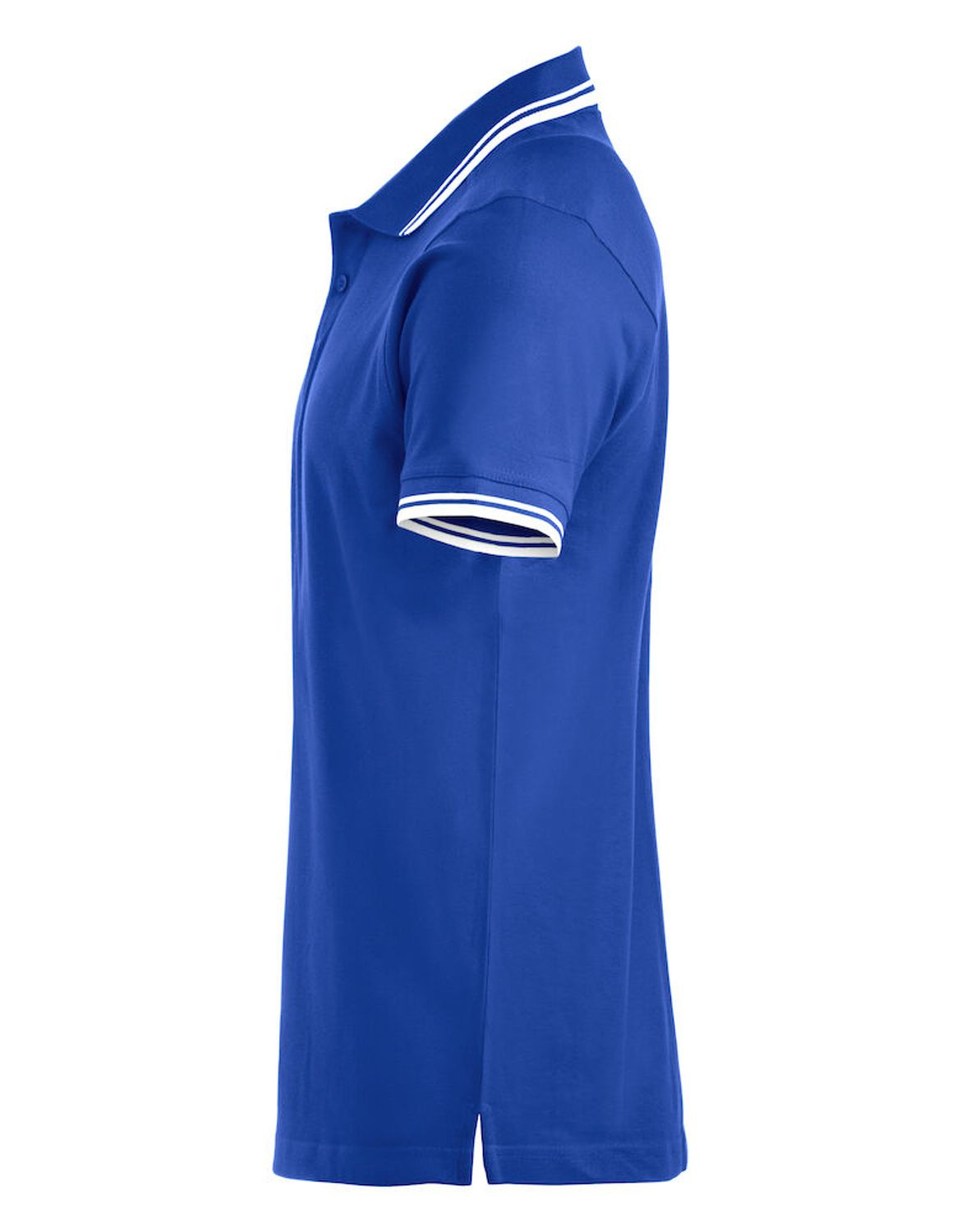 Royalblå poloshirt set fra siden