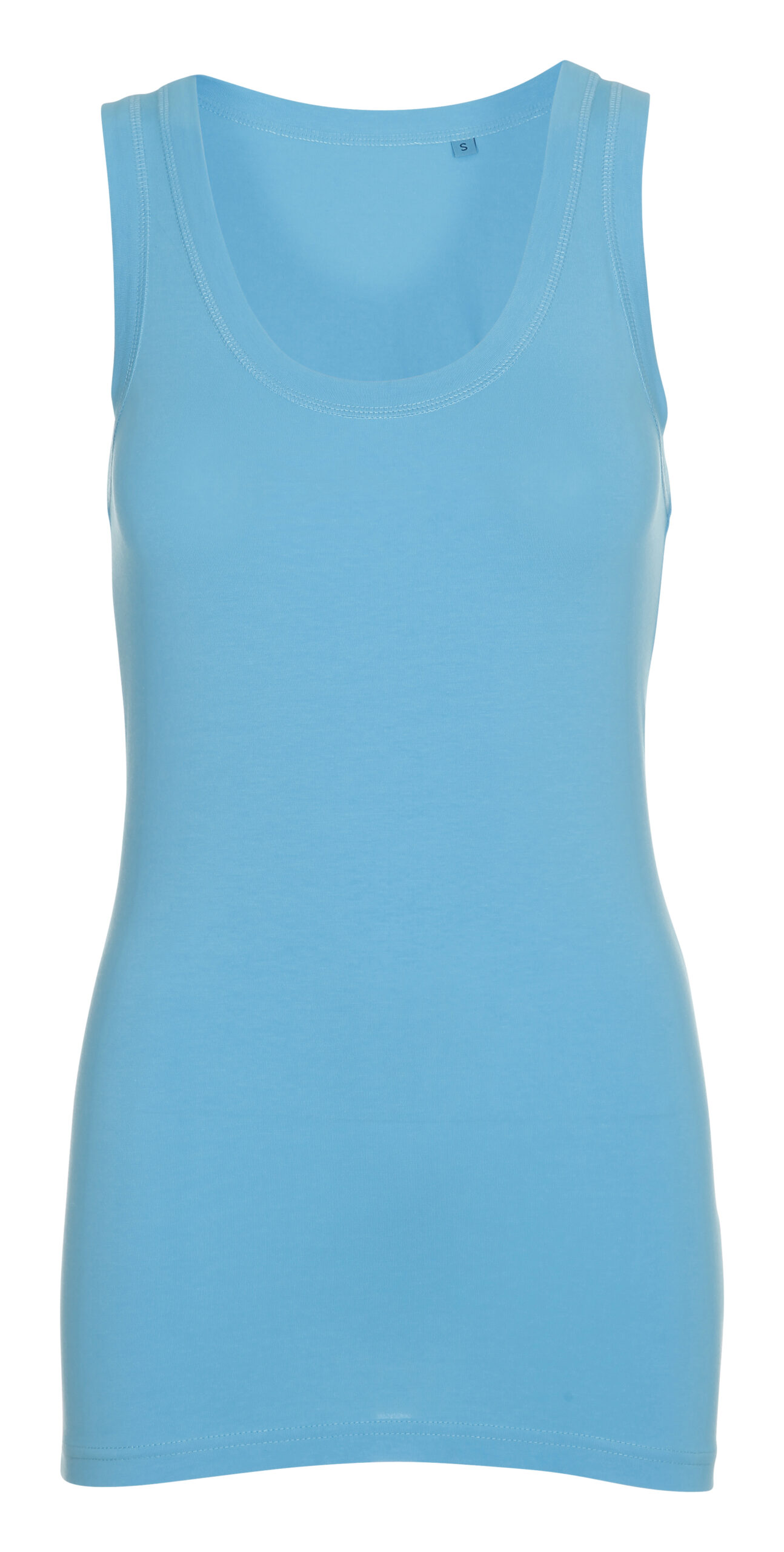 Turkis Tanktop med stræk, til damer.-0