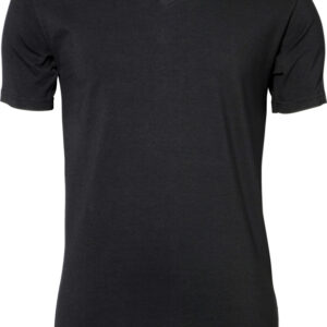 V-hals sort t-shirt til herre.-0