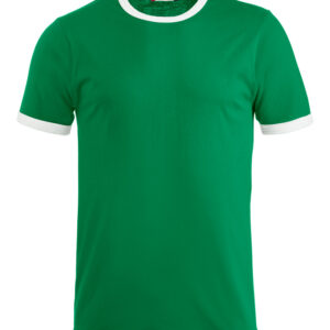 Grøn t-shirt med hvid kant