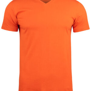 Orange fashion v-hals t-shirt - herre-0