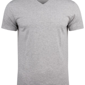 Grey melange fashion v-hals t-shirt - herre-0