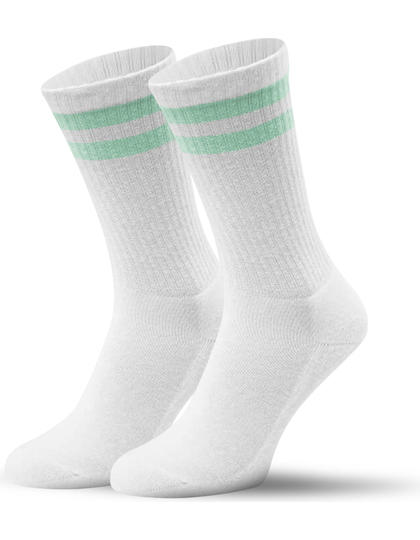 tennissokker med mint farvede striber