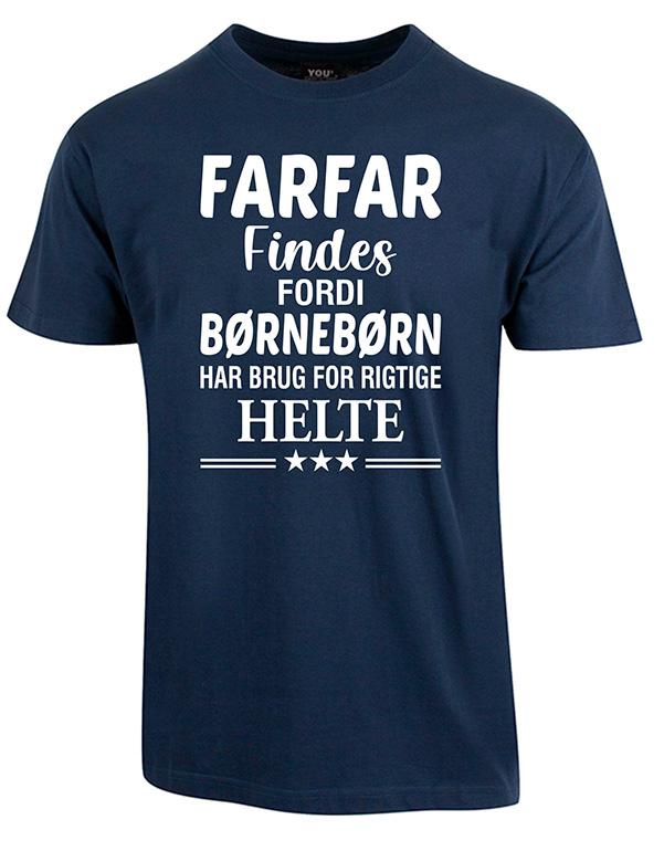 Farfar t-shirt i navy set forfra